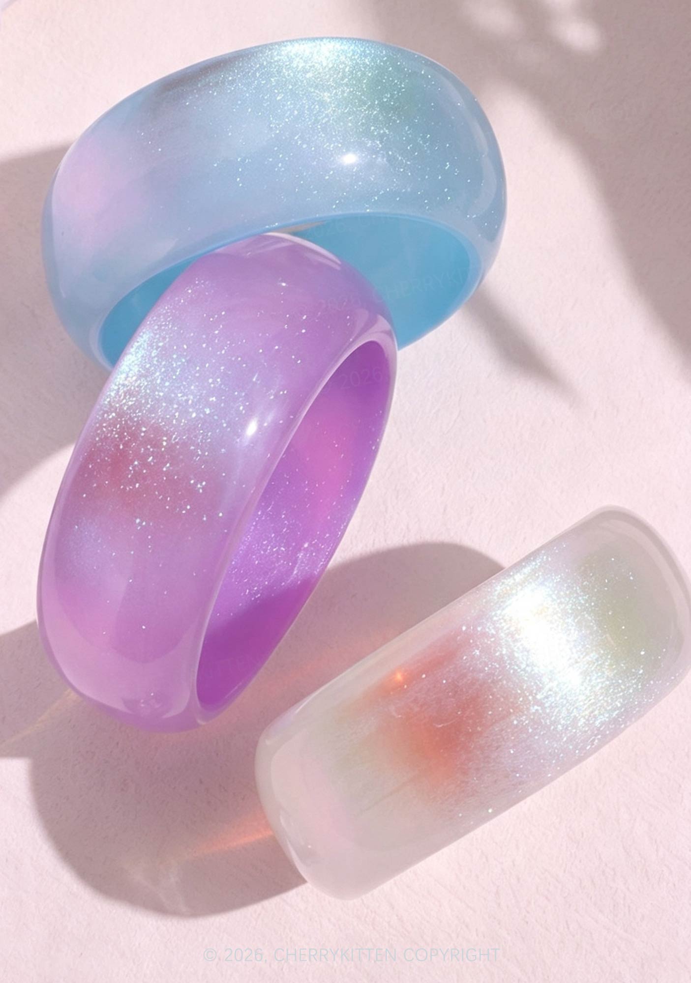 Glitter Jelly Color Y2K Cuff Bangle Cherrykitten
