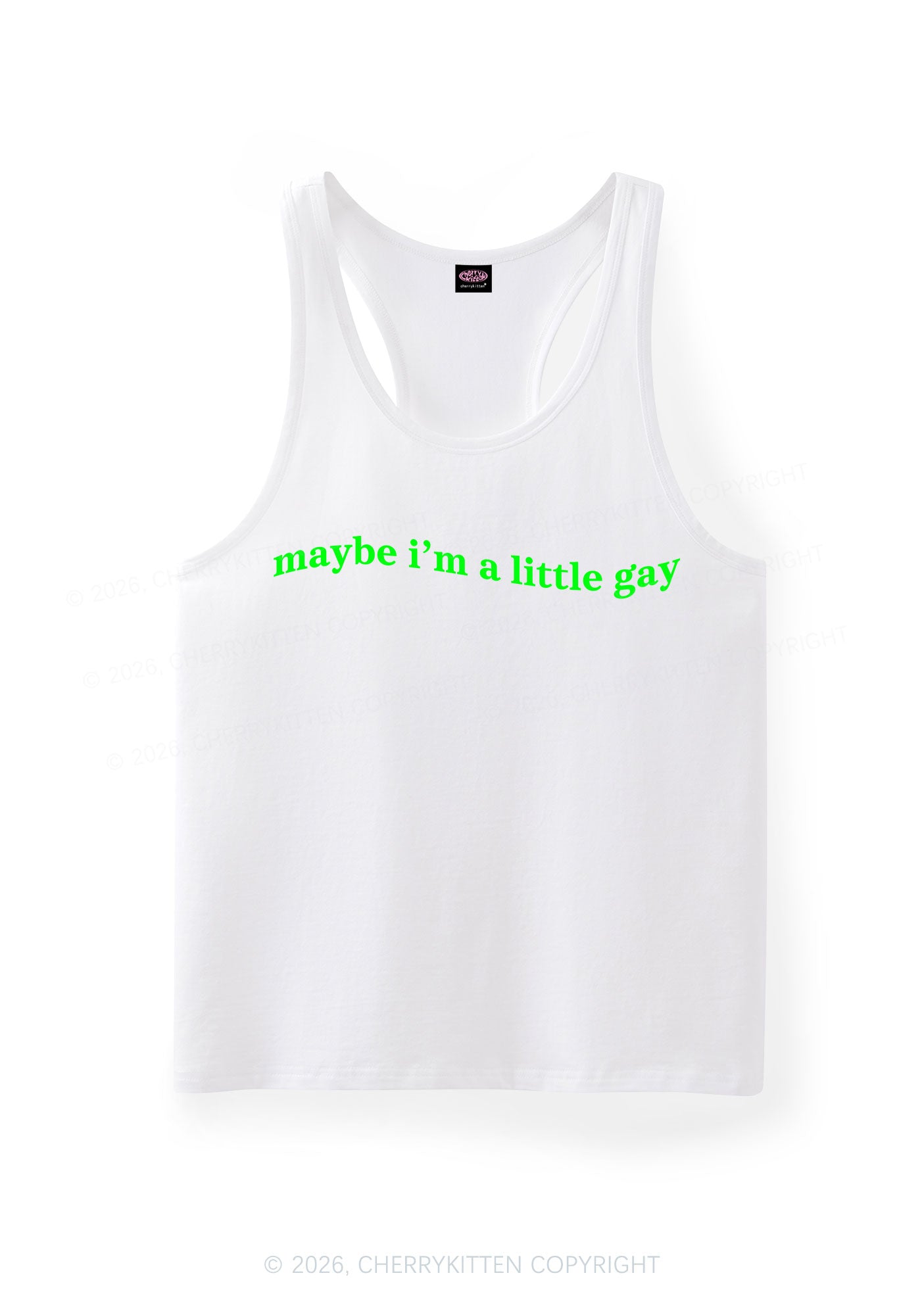 Maybe Im A Little Gay Pride Y2K Men Racerback Tank Top Cherrykitten