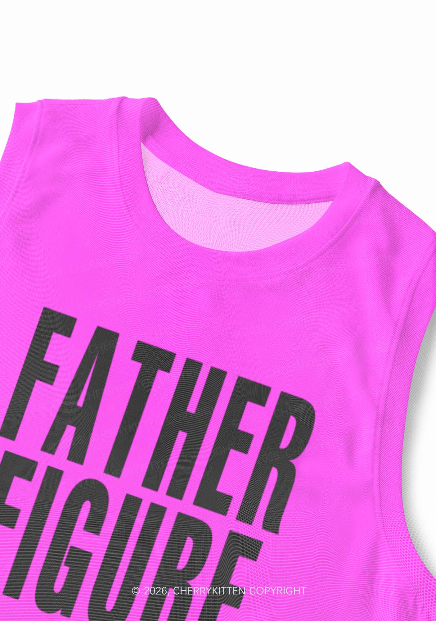 Hot Pink Father Figure Y2K Mesh Muscle Tank Cherrykitten