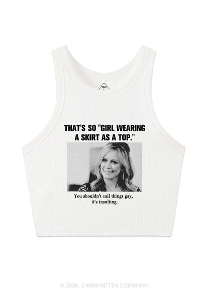 Girl Wearing A Skirt As A Top Y2K Crop Tank Top Cherrykitten