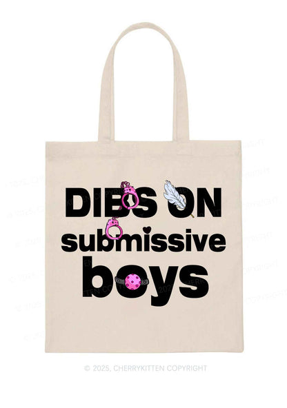 Dibs On S Boys Y2K Canvas Tote Bag Cherrykitten