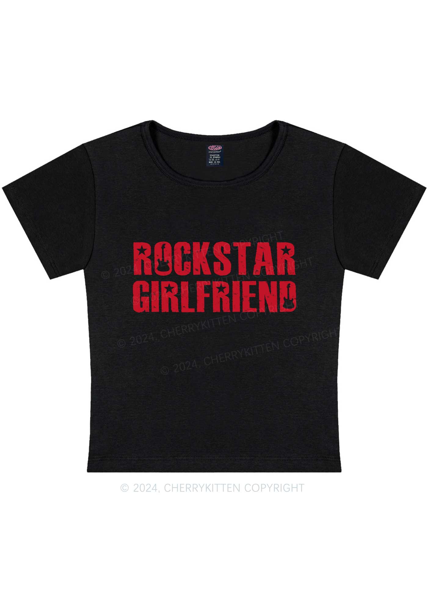 Rockstar Girlfriend Y2K Baby Tee Cherrykitten