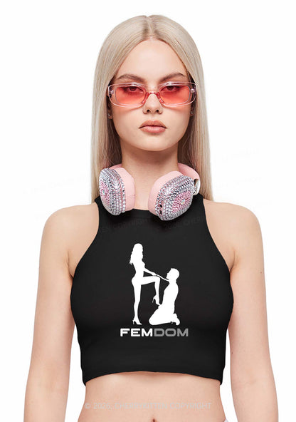 Femdom Silhouette Y2K Crop Tank Top Cherrykitten