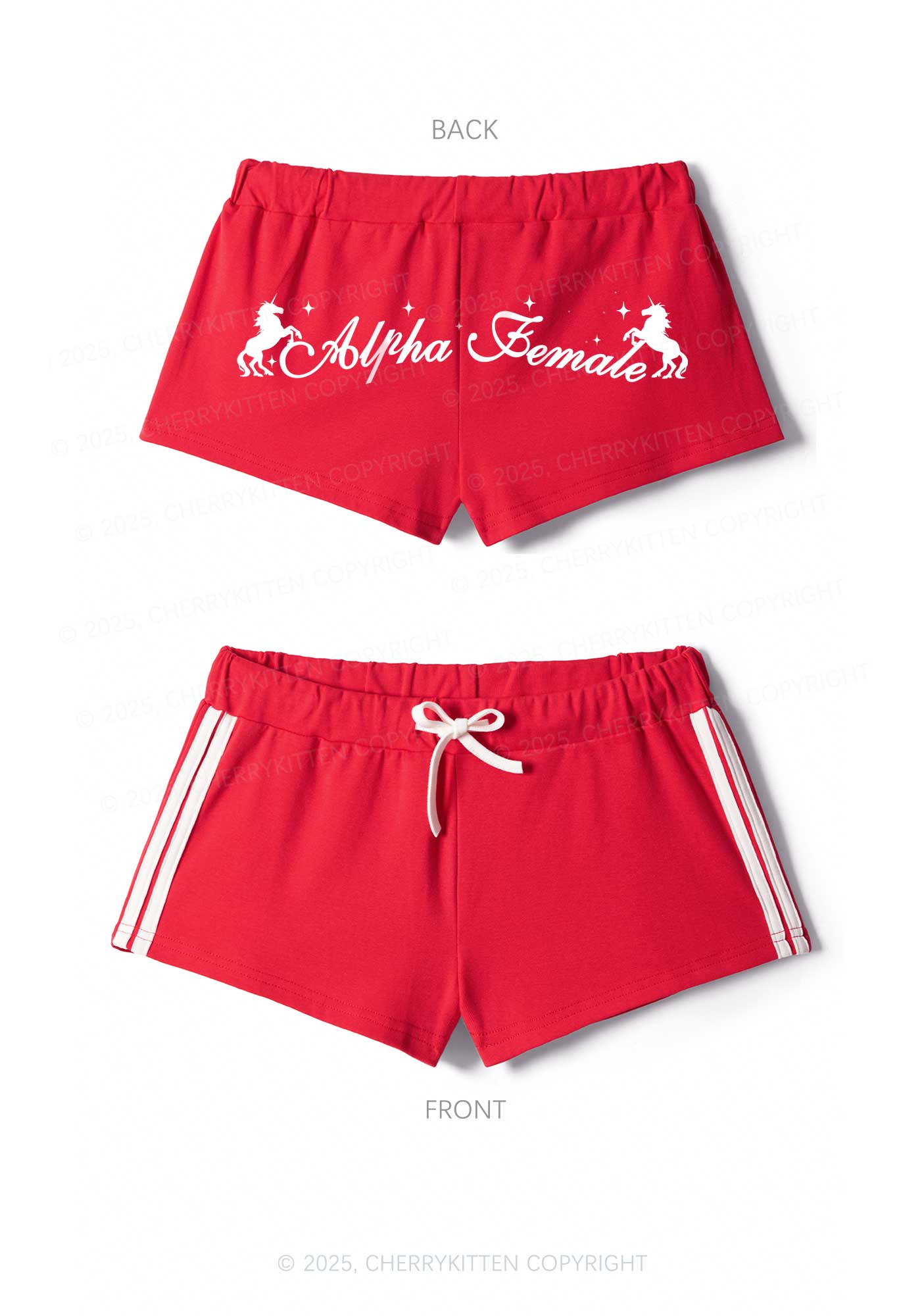 Alpha Female Y2K Drawstring Mini Shorts Cherrykitten