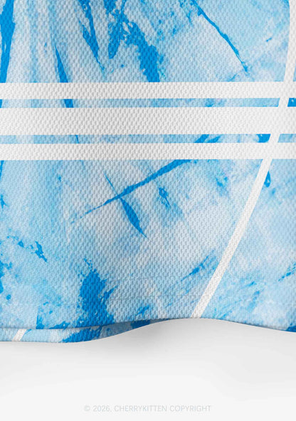 Blue Tie Dye Faggot Pride Y2K Crop Sport Jersey Shirts Cherrykitten