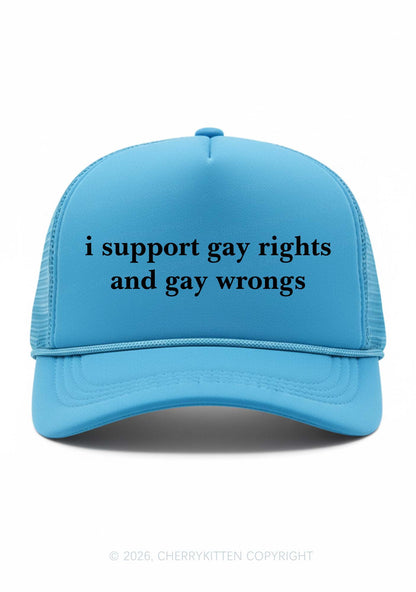Support Gay Rights Pride Y2K Trucker Hat Cherrykitten