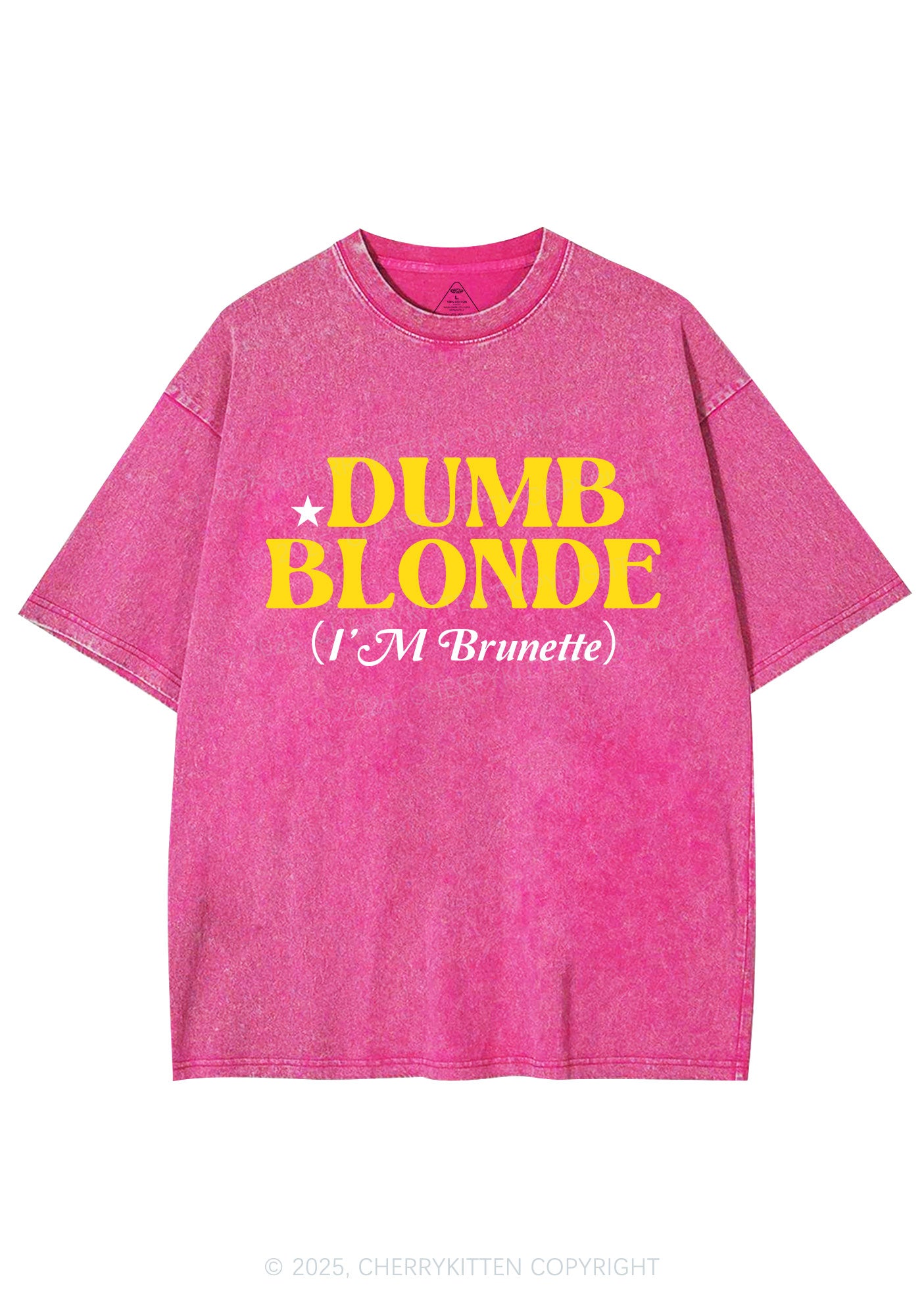Dumb Blonde Brunette Y2K Shirts Washed Tee Cherrykitten