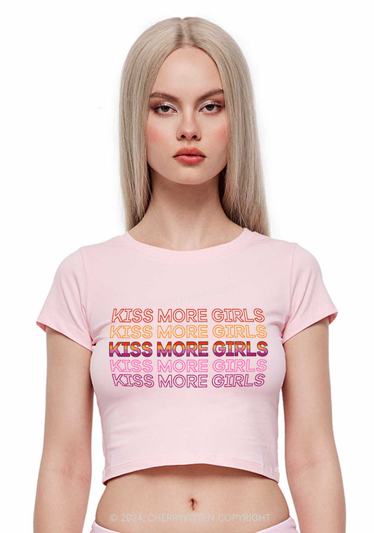 Kiss More Girls Y2K Baby Tee Cherrykitten