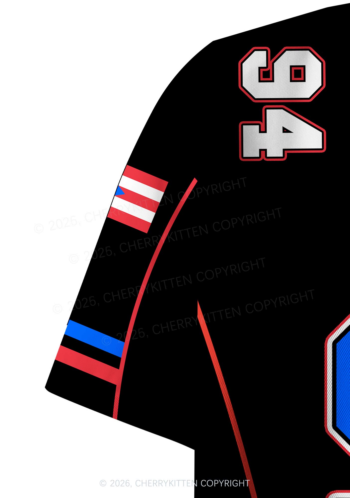 Black Team Bunny Y2K Crop Sport Jersey Shirts Cherrykitten
