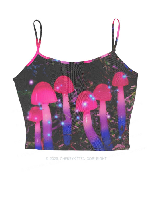 Bisexual Glowing Mushroom Pride Y2K Mesh Cami Tank Cherrykitten