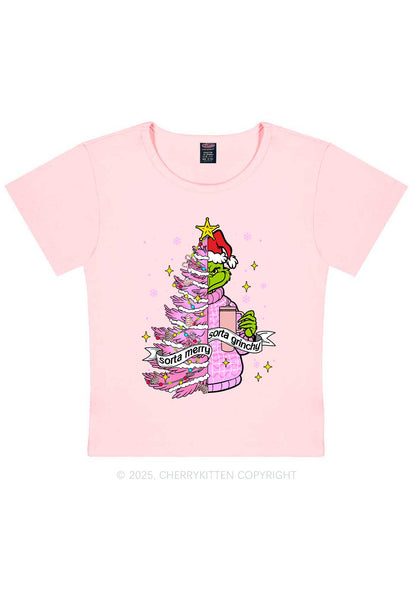 Christmas Sorta Merry Y2K Baby Tee Cherrykitten