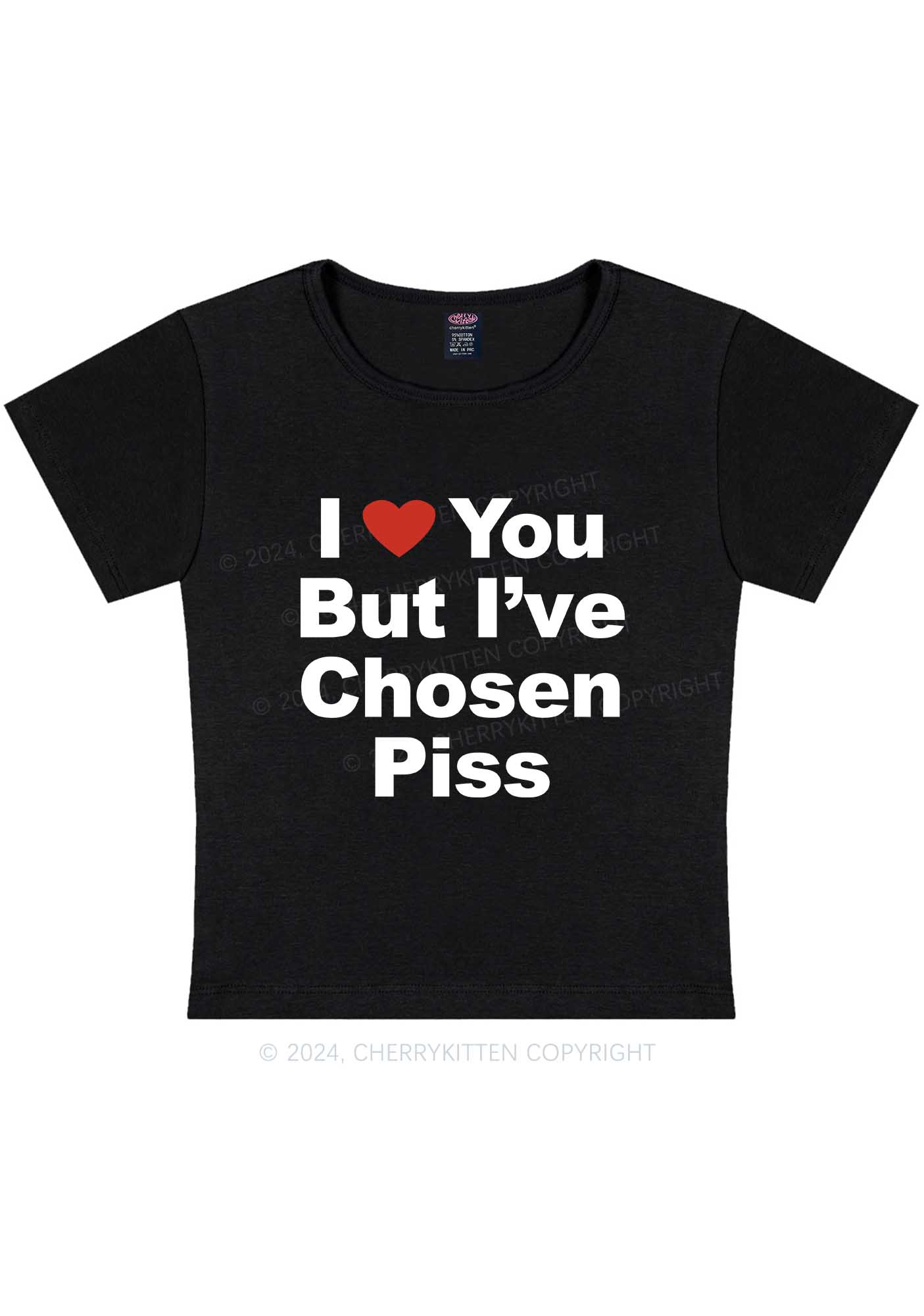 Curvy I've Chosen Piss Y2K Baby Tee Cherrykitten