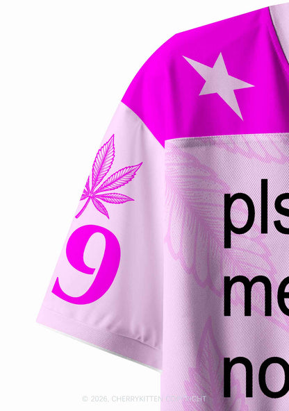 Pls Dont Give Me Cigarette Y2K Crop Sport Jersey Shirts Cherrykitten