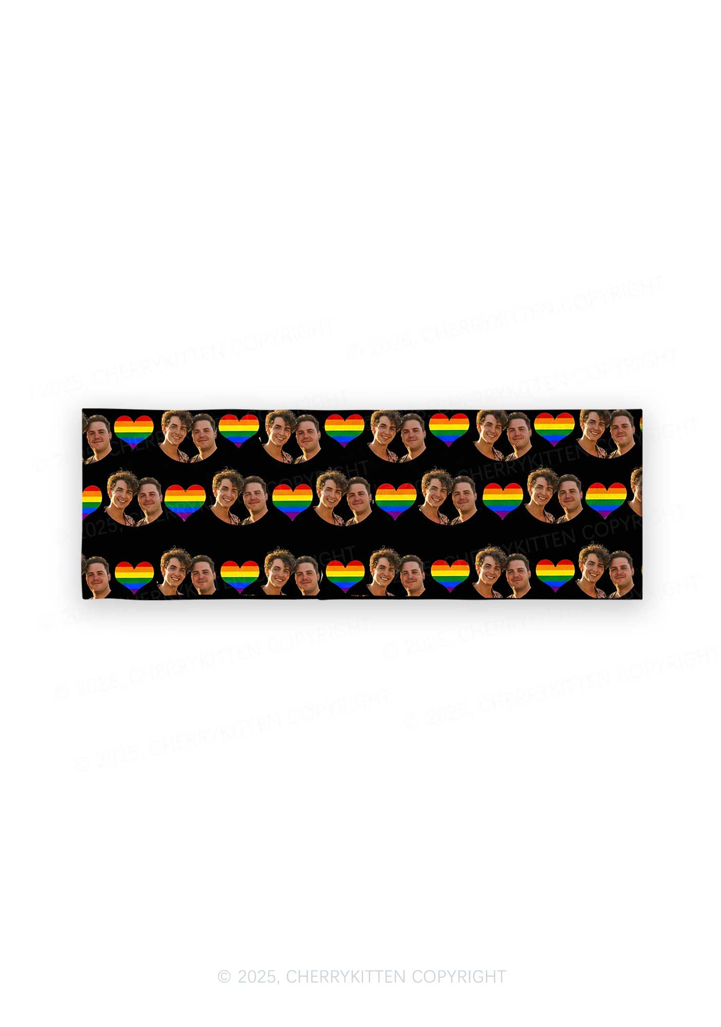 Custom Gay Couple Photo Valentine's Day Y2K Print Headband Cherrykitten
