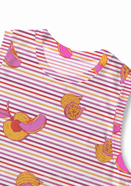 Peachy Lesbian Stripe Pride Y2K Mesh Muscle Tank Cherrykitten