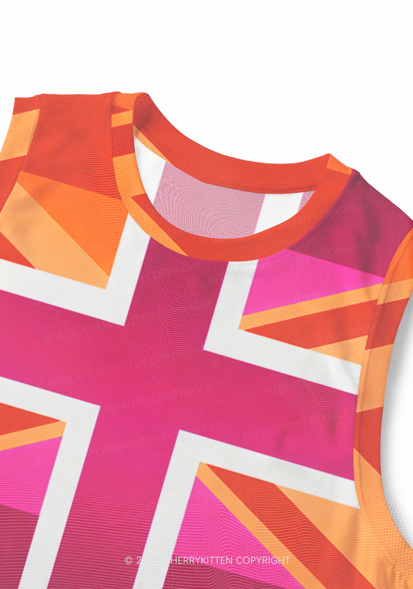 Lesbian Cross Flag Pride Y2K Mesh Muscle Tank Cherrykitten