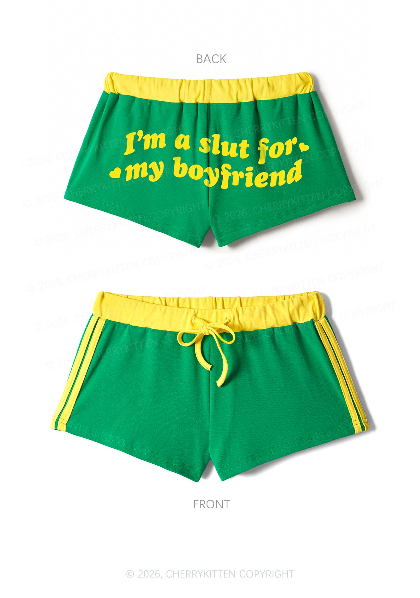 Slxt For My BF Valentine's Day Y2K Drawstring Mini Shorts Cherrykitten