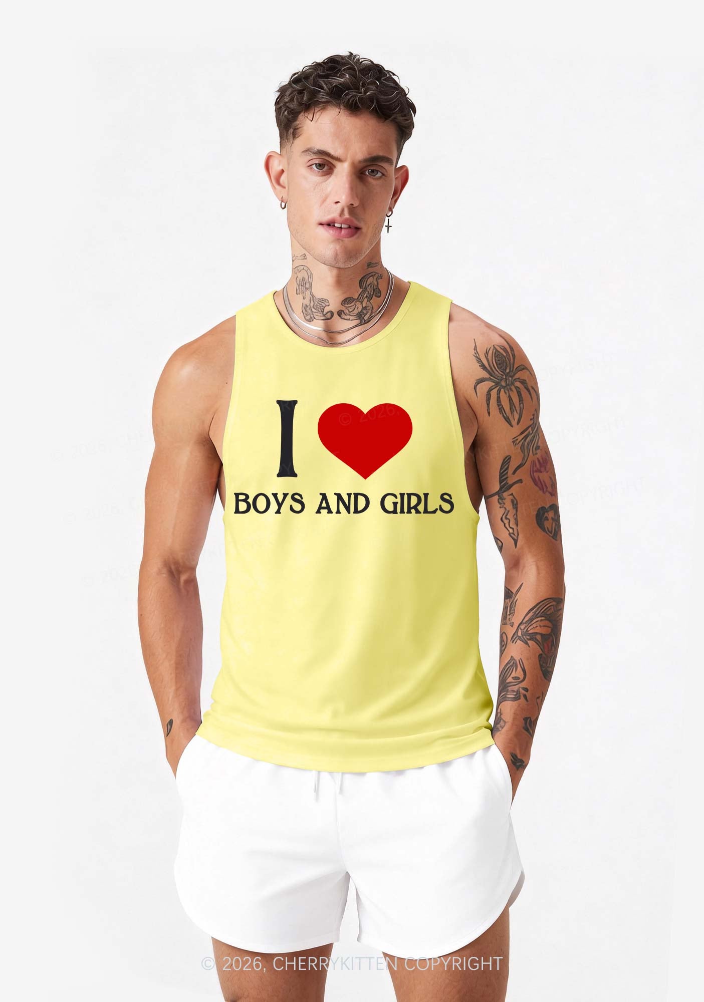 I Love Boys And Girls Pride Y2K Men Racerback Tank Top Cherrykitten