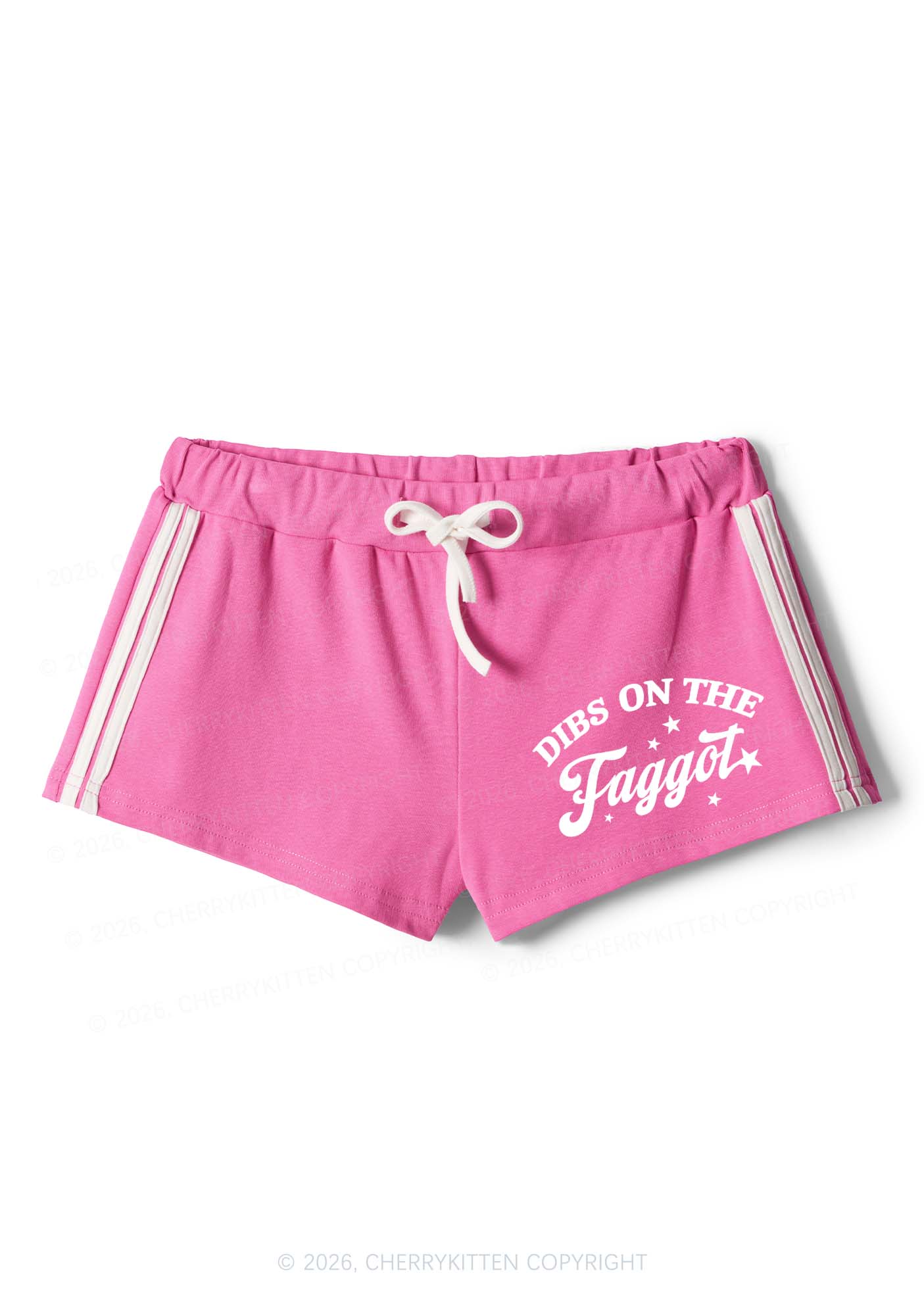 Dibs On The Faggot Pride Y2K Drawstring Mini Shorts Cherrykitten
