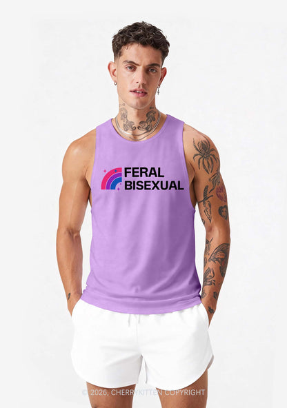 Feral Bisexual Pride Y2K Men Racerback Tank Top Cherrykitten