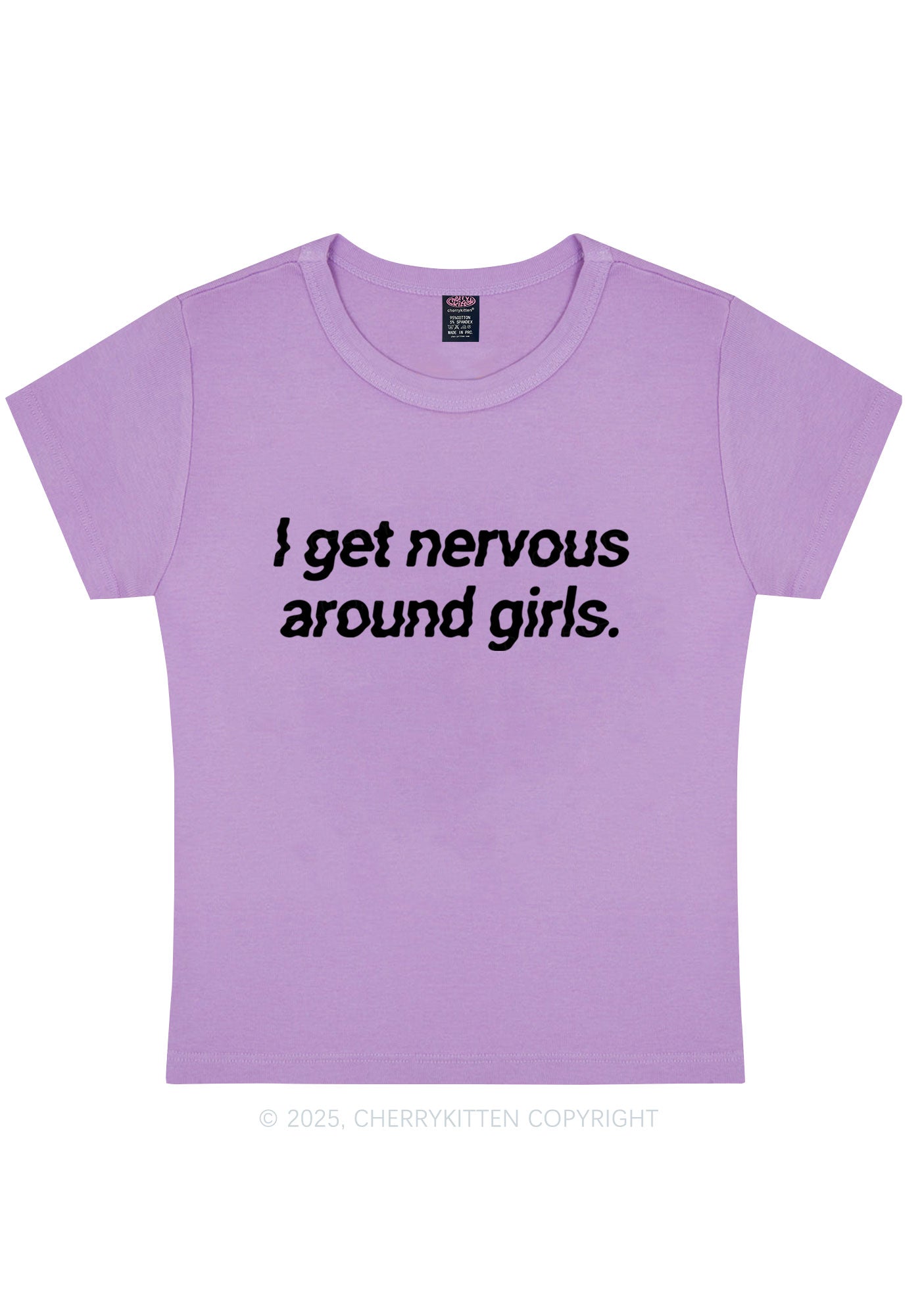 Get Nervous Around Girls Y2K Baby Tee Cherrykitten