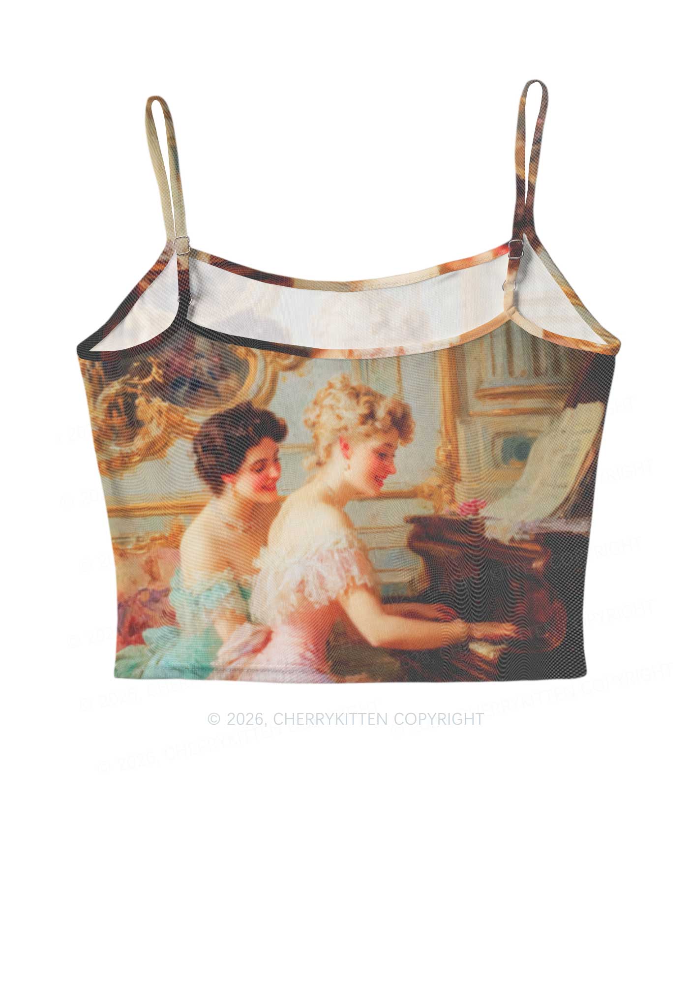 Elegant Piano Room Pride Y2K Mesh Cami Tank Cherrykitten