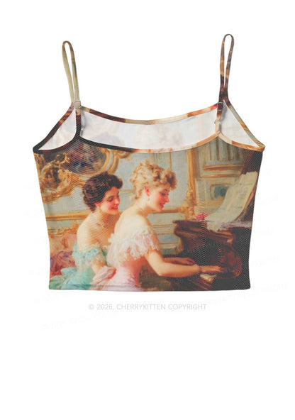 Elegant Piano Room Pride Y2K Mesh Cami Tank Cherrykitten