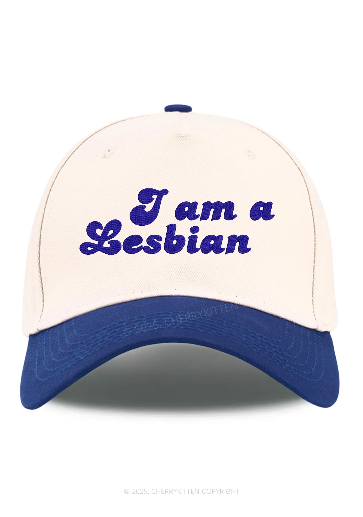 Embroidered Im Lesbian Pride Y2K Color Block Baseball Cap Cherrykitten