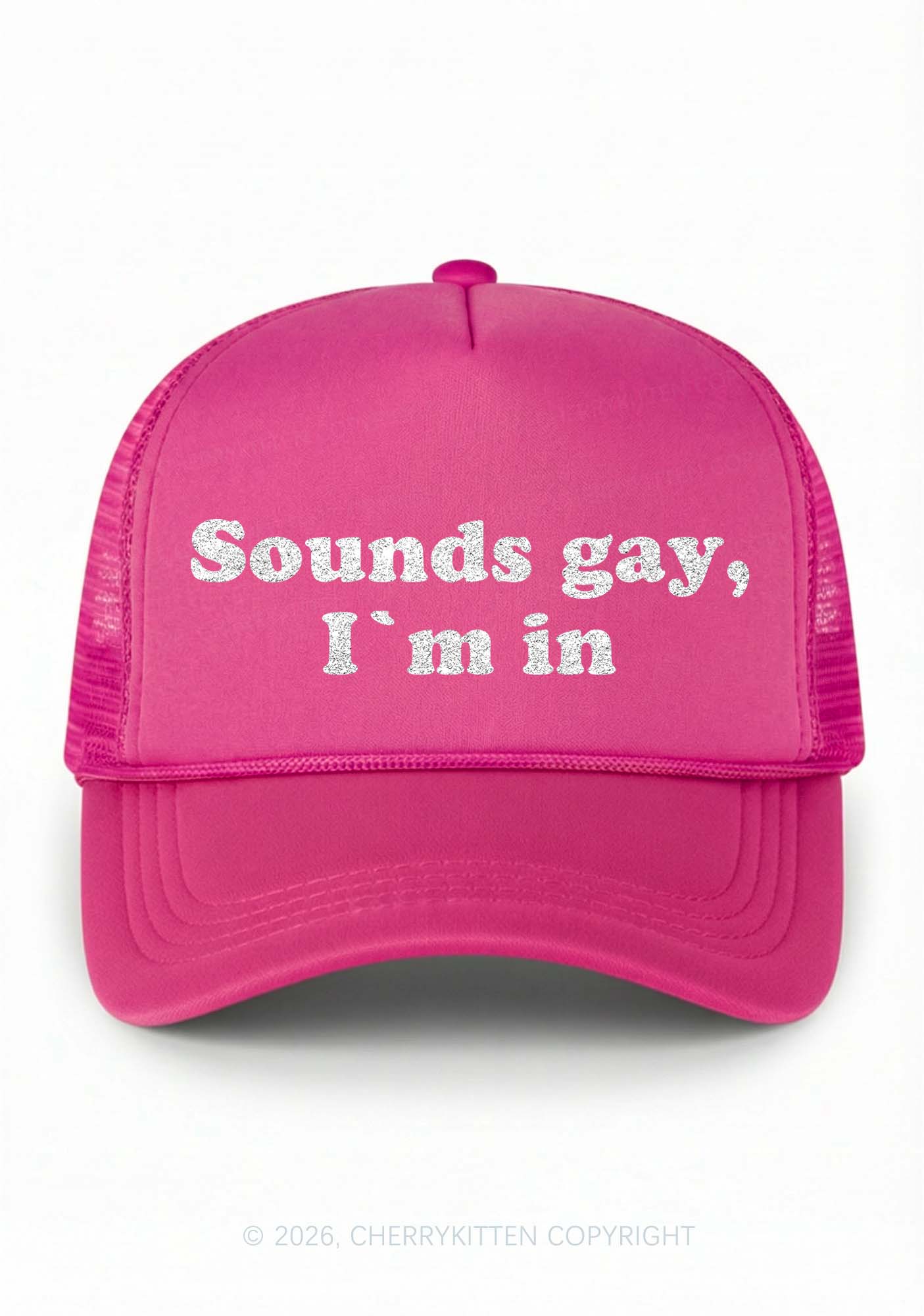 Glitter Sounds Gay Im In Pride Y2K Trucker Hat Cherrykitten