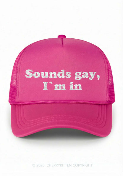 Glitter Sounds Gay Im In Pride Y2K Trucker Hat Cherrykitten
