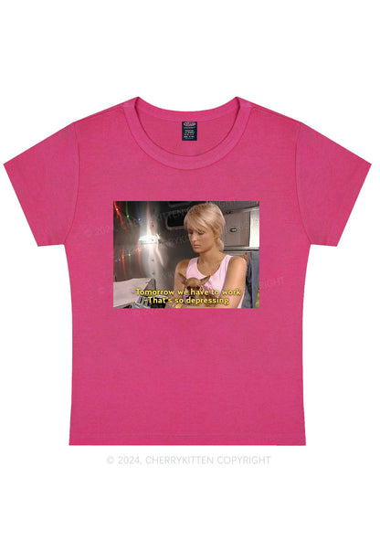 We Have To Work Y2K Baby Tee Cherrykitten