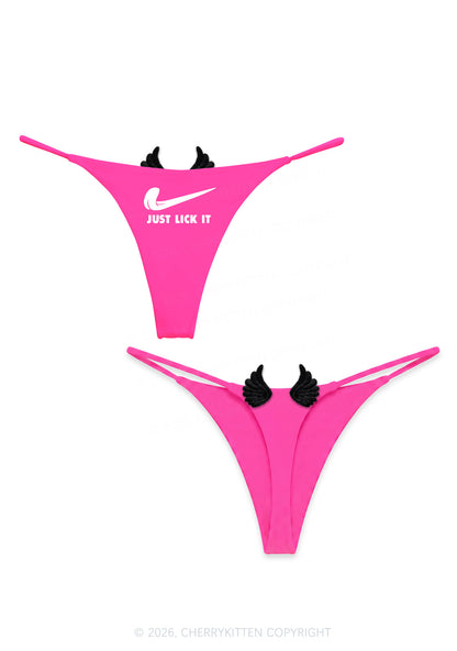 Just Lick It Y2K Goth Angel Wings Bikini String Thong Cherrykitten