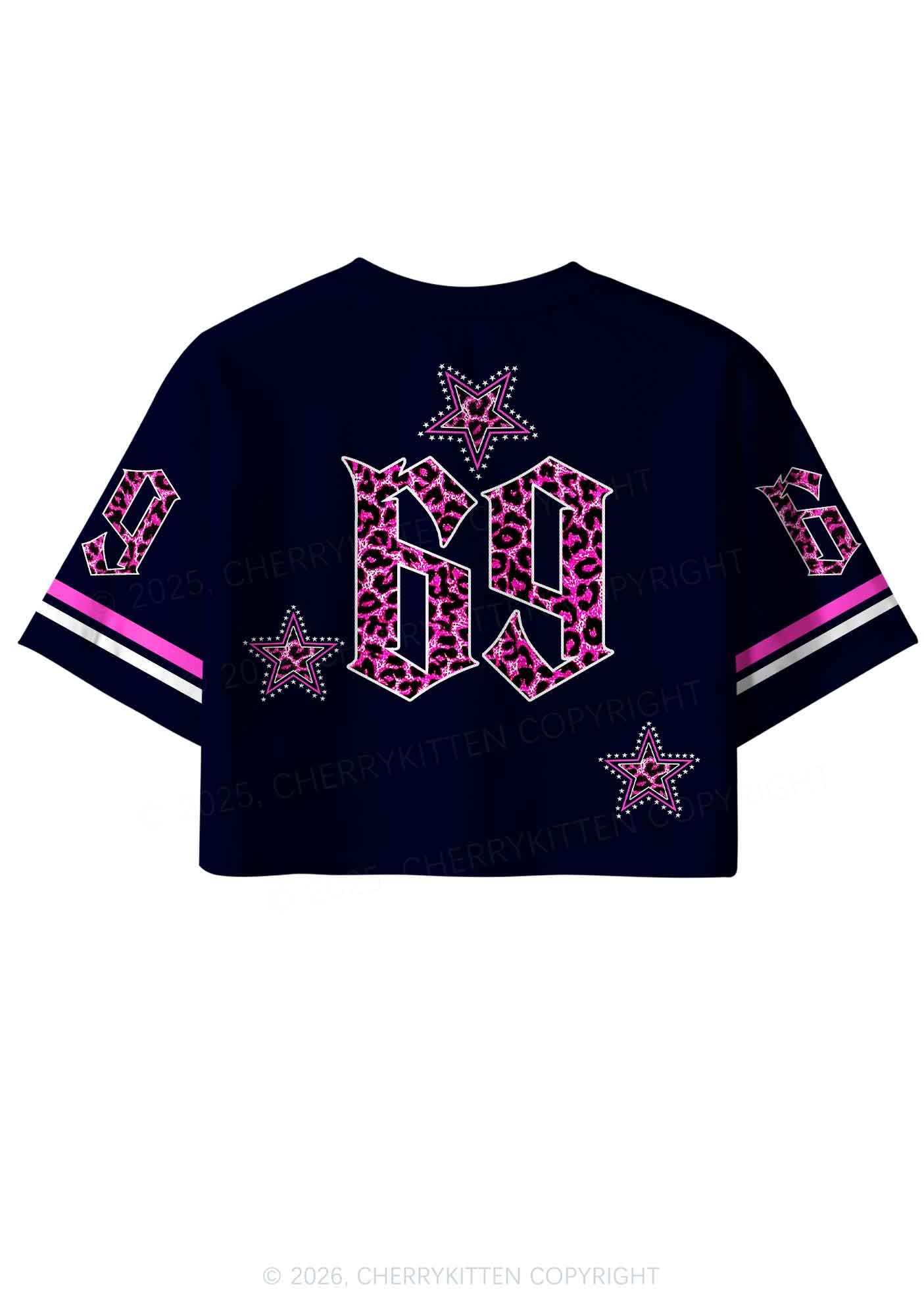 Pink Leopard Fag Princess Pride Y2K Crop Sport Jersey Shirts Cherrykitten