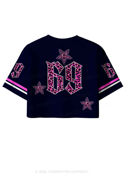 Pink Leopard Fag Princess Pride Y2K Crop Sport Jersey Shirts Cherrykitten