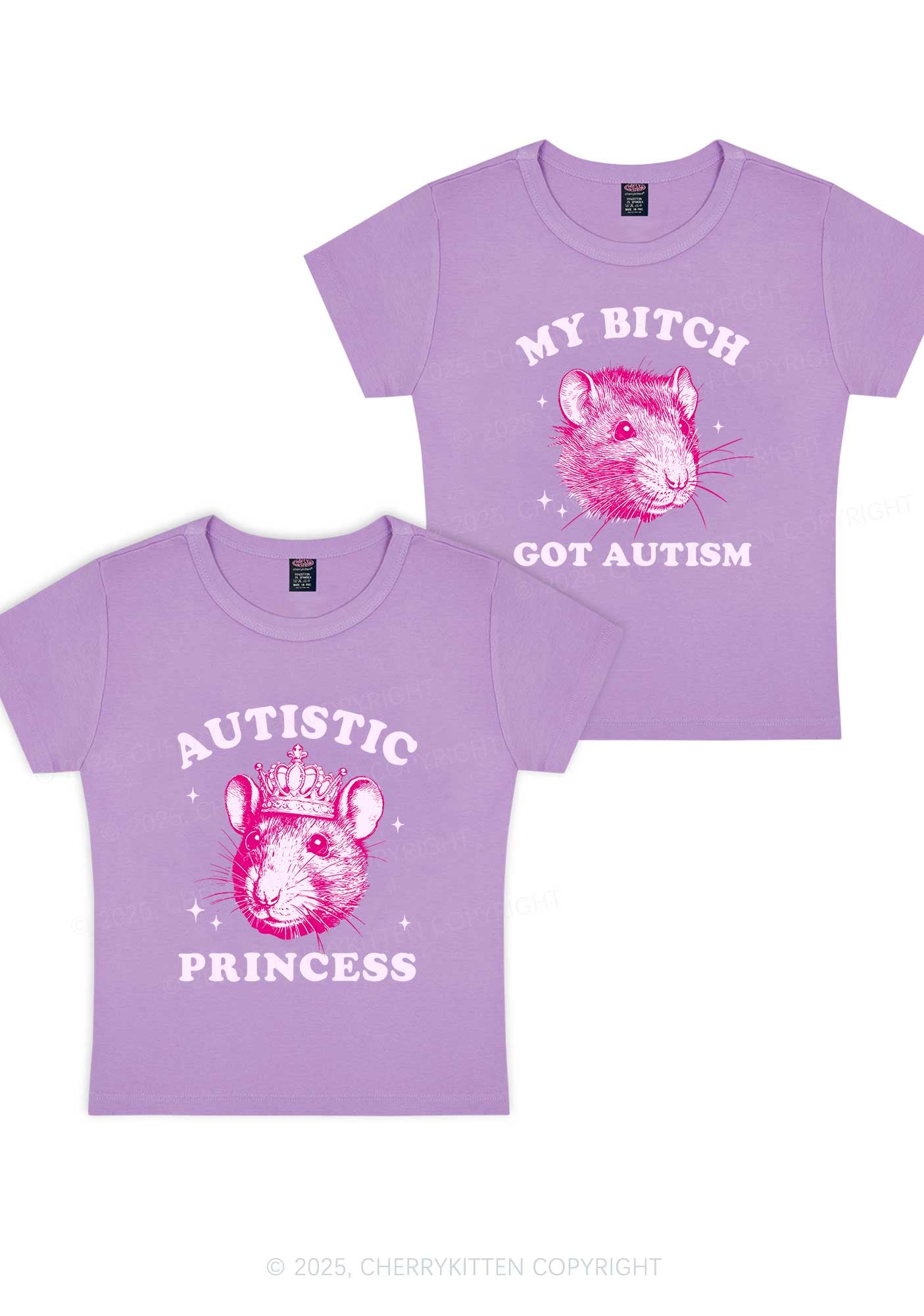 Autistic Princess Rats Y2K Valentine's Day Baby Tee Cherrykitten