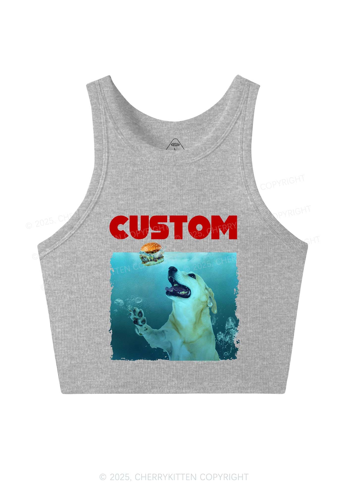 Custom Jowls Dog Y2K Crop Tank Top Cherrykitten