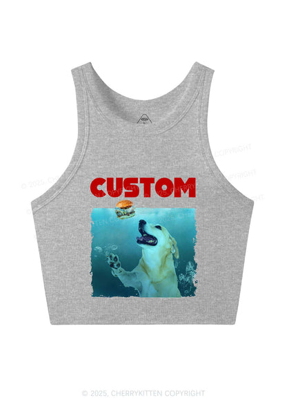 Custom Jowls Dog Y2K Crop Tank Top Cherrykitten
