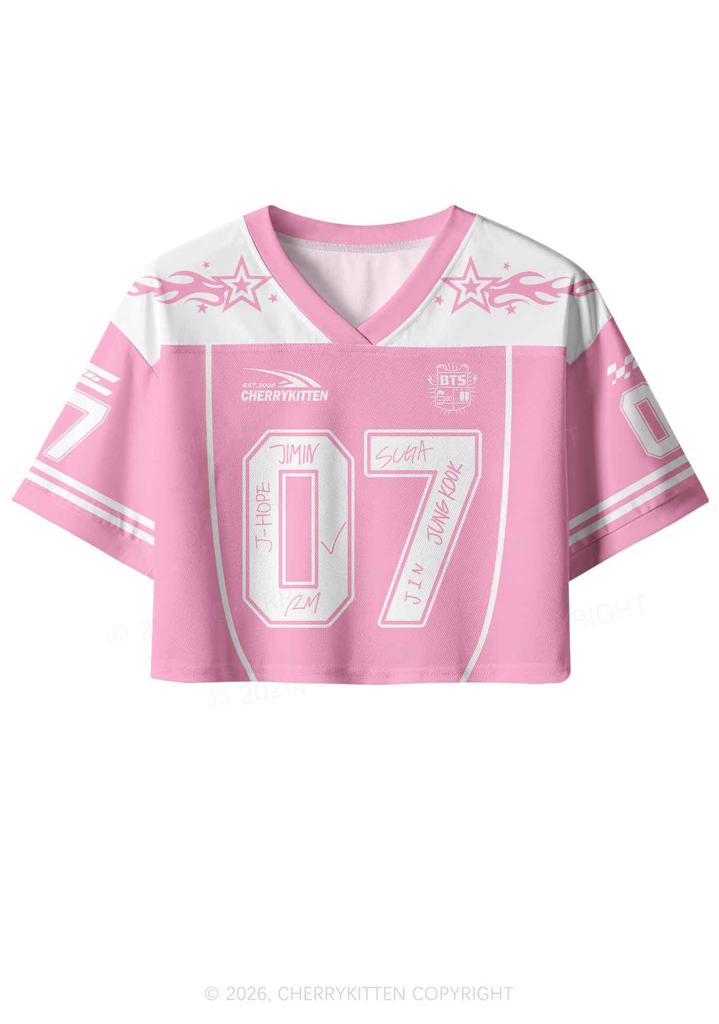 Custom Pink Korean Boys Y2K Crop Sport Jersey Shirts Cherrykitten