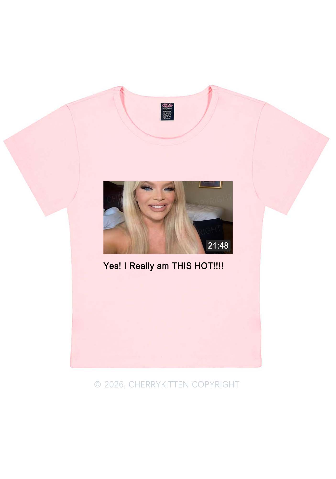 I Am Really Hot Y2K Baby Tee Cherrykitten