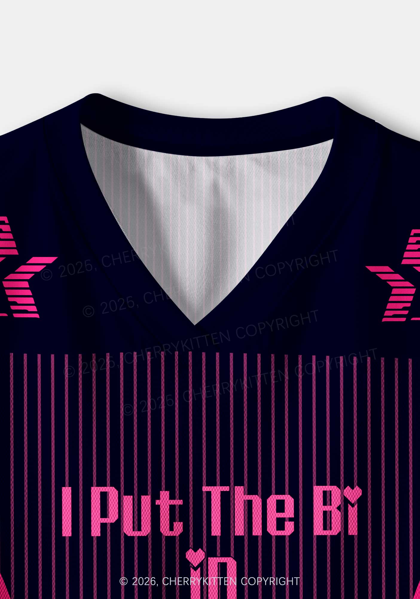 I Put The Bi In Biceps Pride Y2K Crop Sport Jersey Shirts Cherrykitten