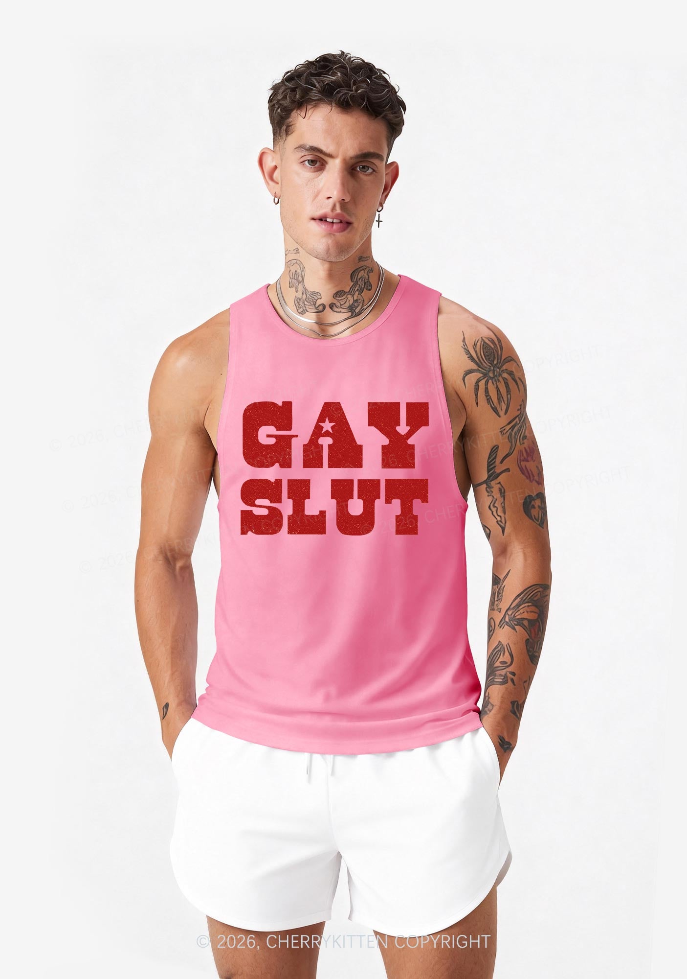 Gay Slxt Pride Y2K Men Racerback Tank Top Cherrykitten
