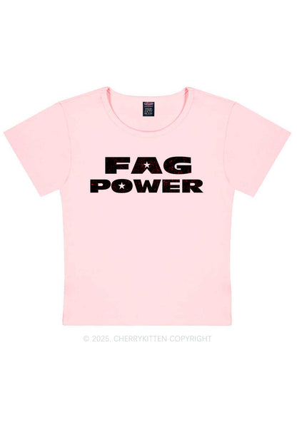 Fag Power Pride Y2K Baby Tee Cherrykitten