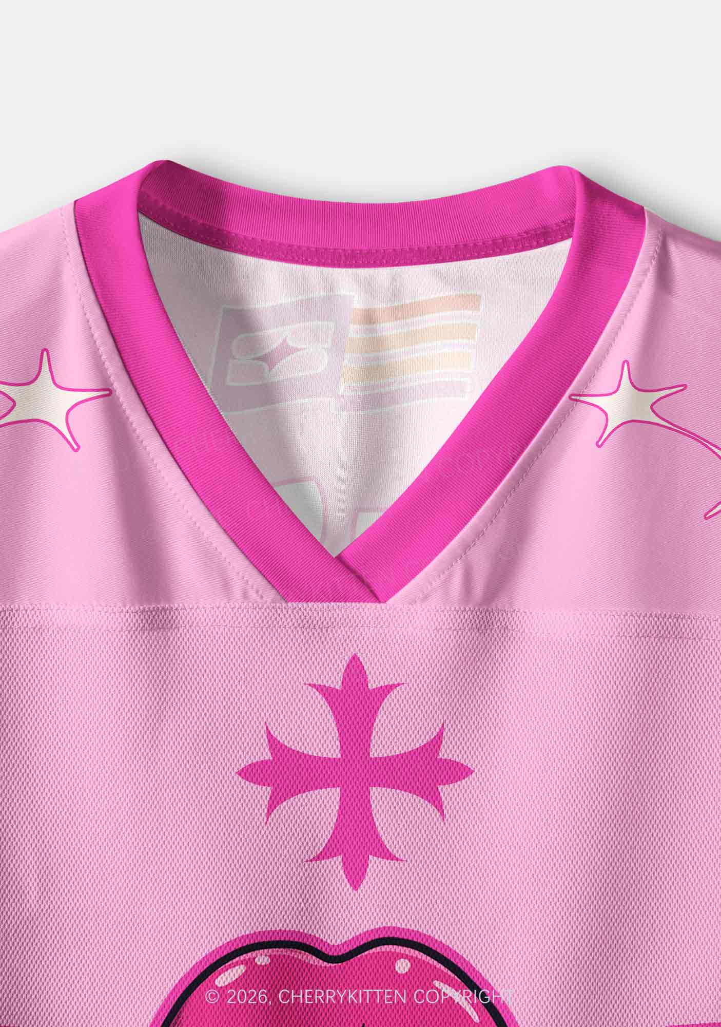 Lesbian Kissing Pride Y2K Crop Sport Jersey Shirts Cherrykitten