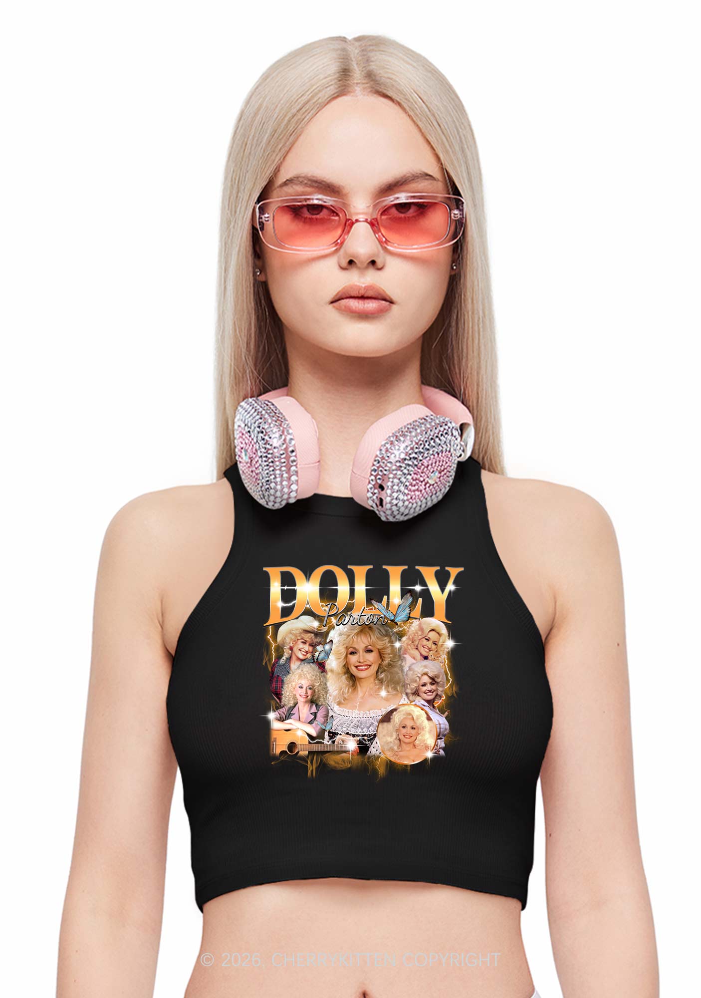 DP Vintage Portrait Y2K Crop Tank Top Cherrykitten