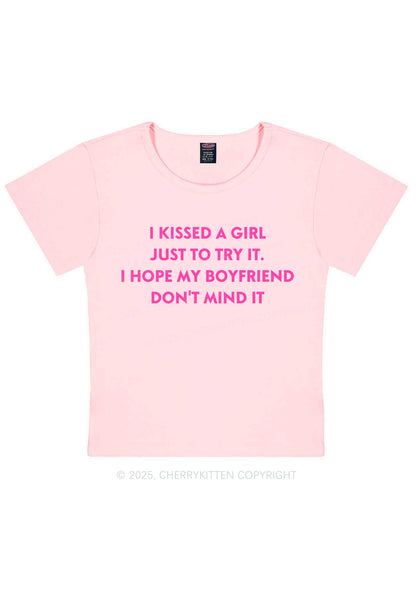 I Just Kissed A Girl Pride Y2K Baby Tee Cherrykitten