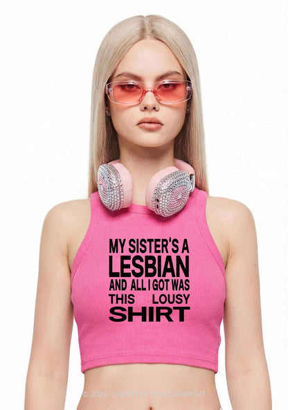 My Sisters A Lesbian Pride Y2K Crop Tank Top Cherrykitten
