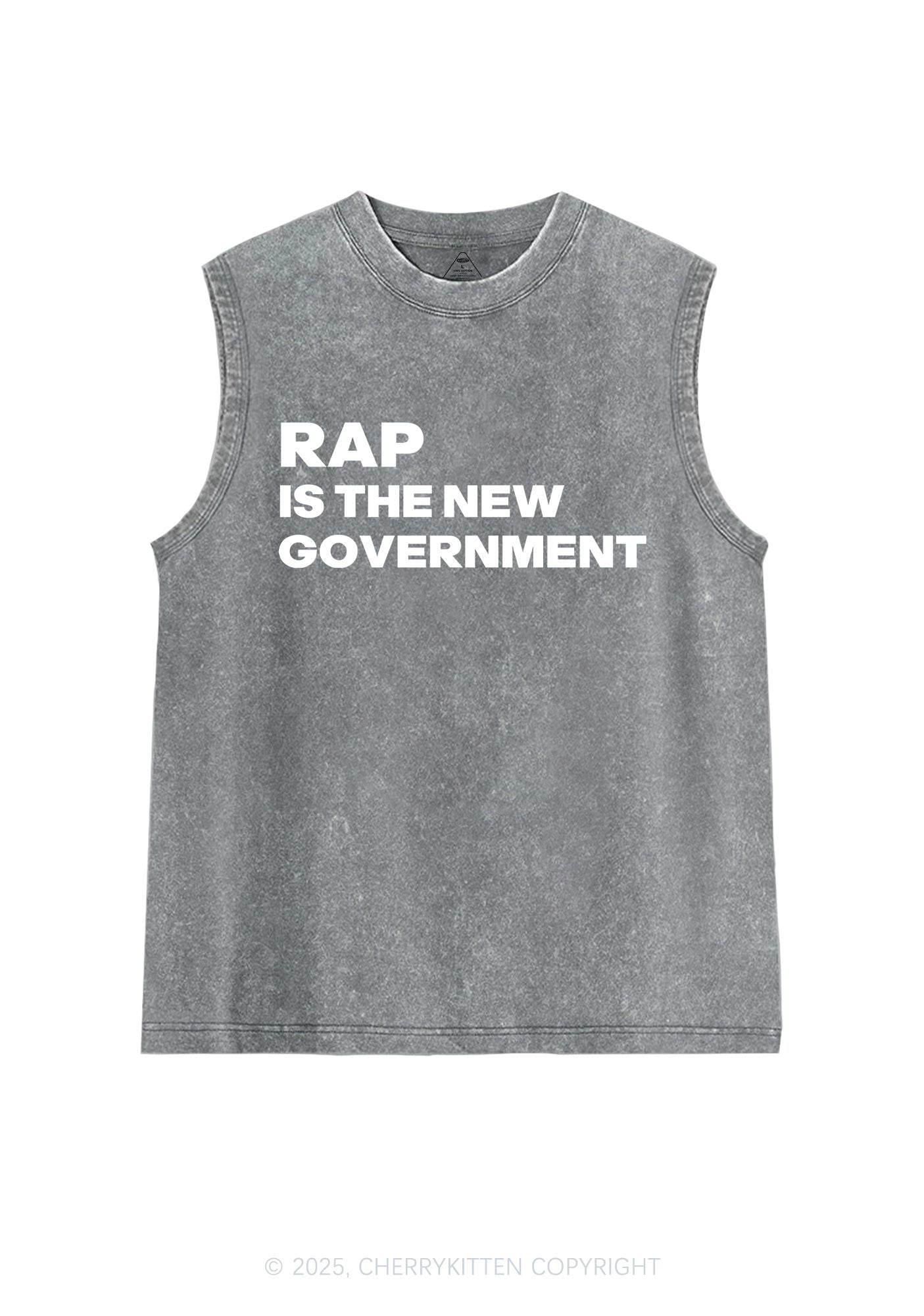 Rap Government Y2K Washed Muscle Tank Cherrykitten