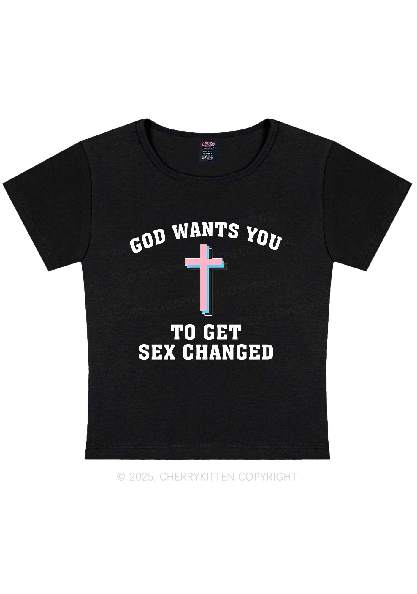 God Wants You To Get Changed Y2K Baby Tee Cherrykitten
