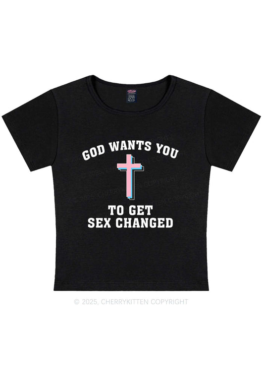 God Wants You To Get Changed Y2K Baby Tee Cherrykitten