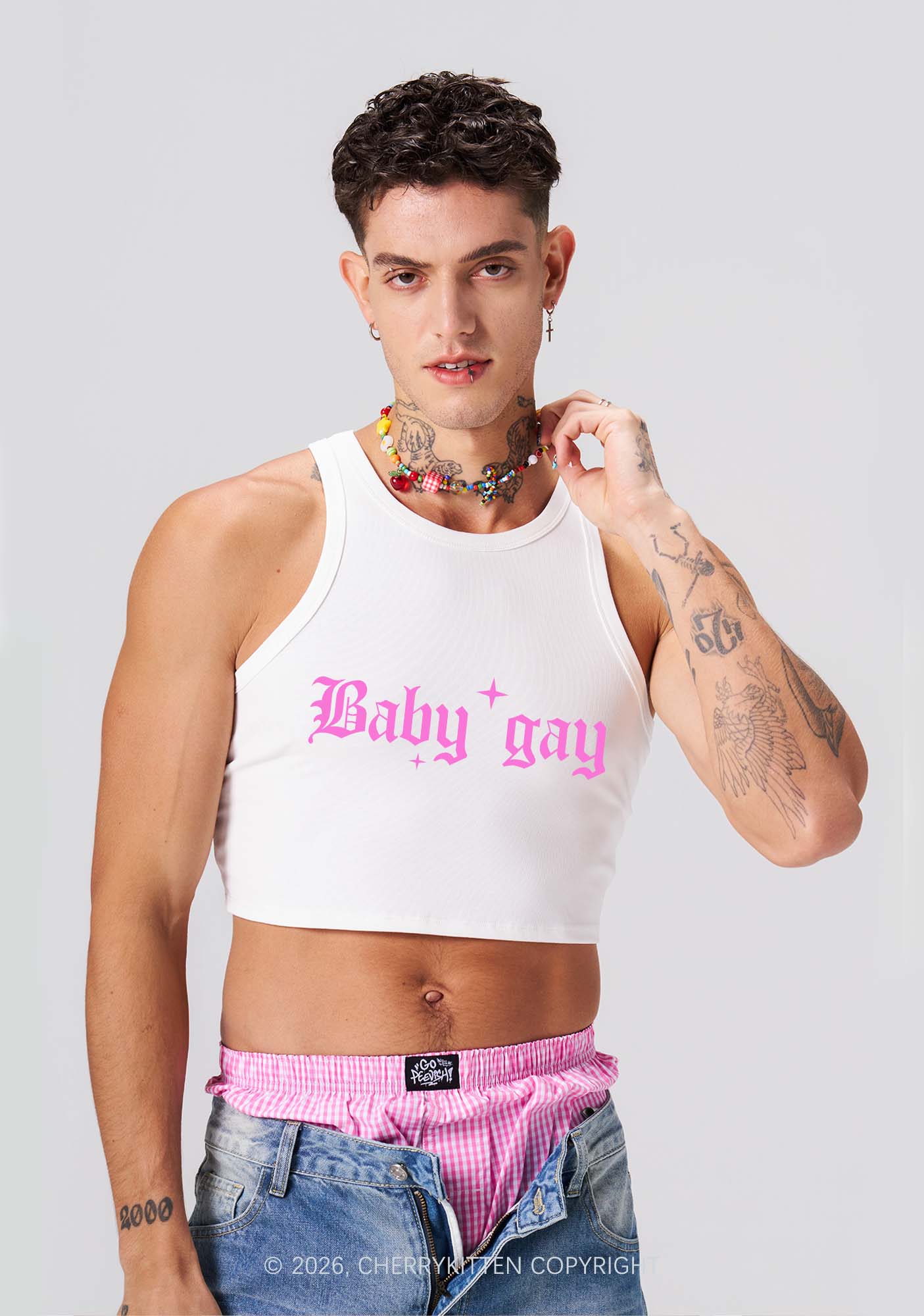 Baby Gay Pride Y2K Crop Tank Top Cherrykitten